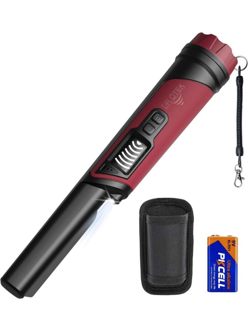 Waterproof Metal Detector Pinpointer with LCD & LED Light - 360°